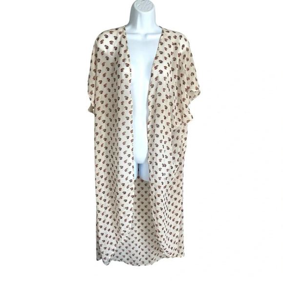 Boutique Kimono Duster | Lightweight Open Front Cardigan OX 1X Floral Print - Picture 6 of 11